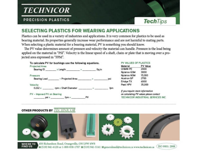 Selecting Plastics for Wearing Applications