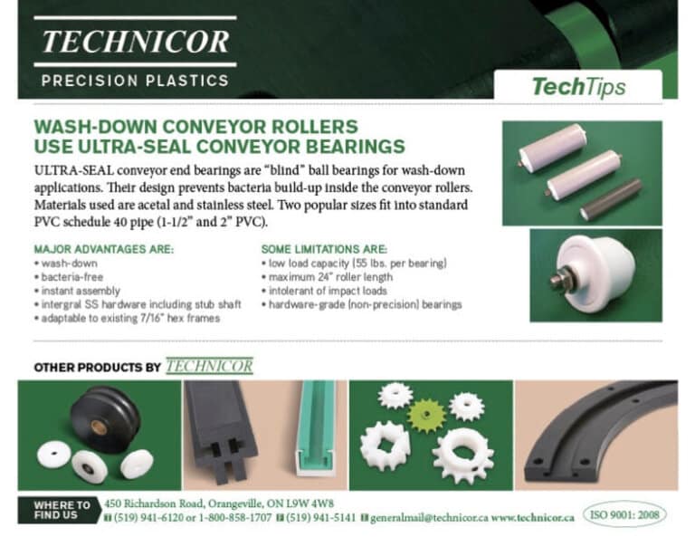 Wash-Down Conveyor Rollers – Ultra-Seal